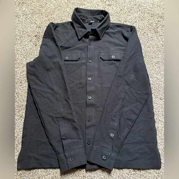 Men's Black Casual Button Down Shirt - Picture 5 of 12